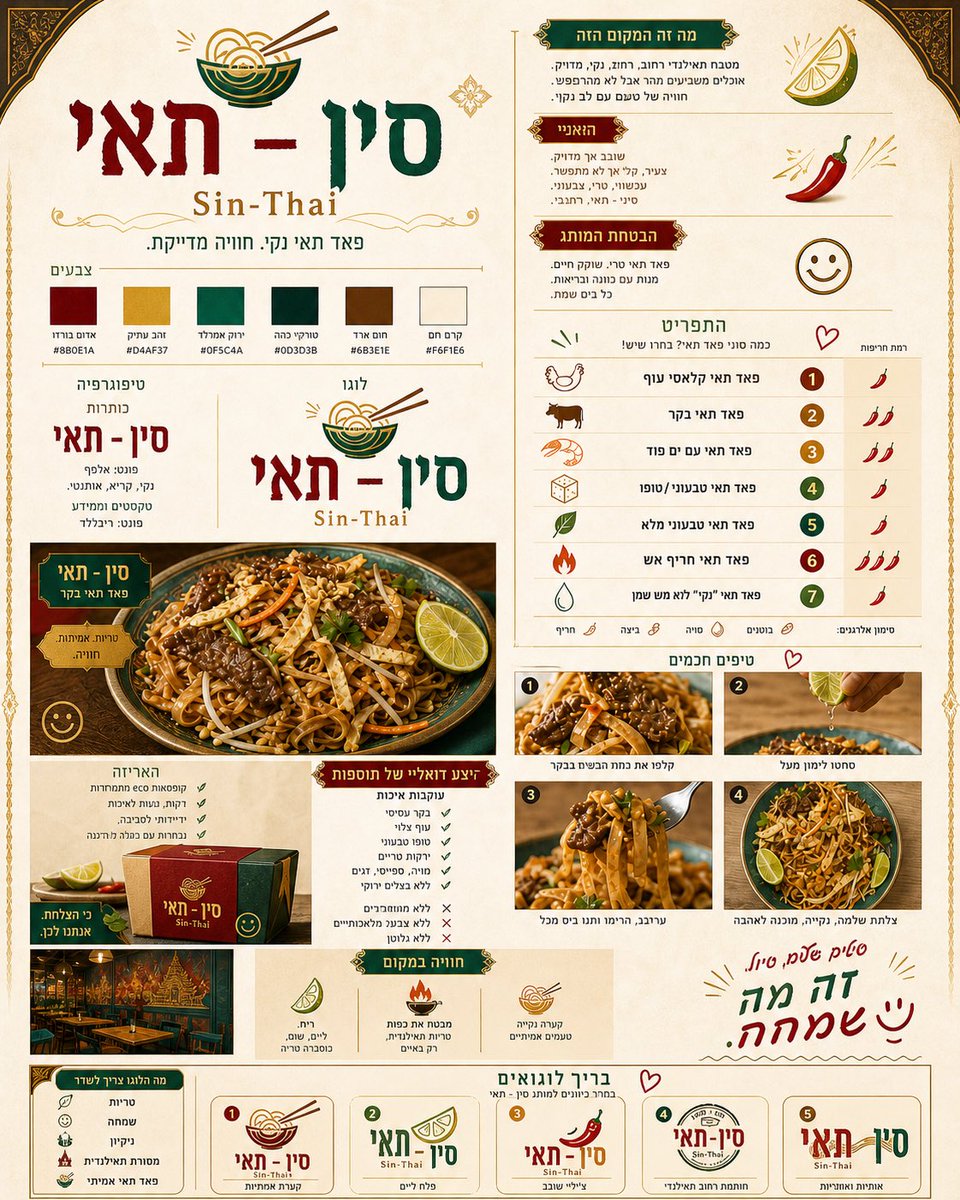 电商广告 GPT Image 2 提示词：Thai Restaurant Brand Identity Document