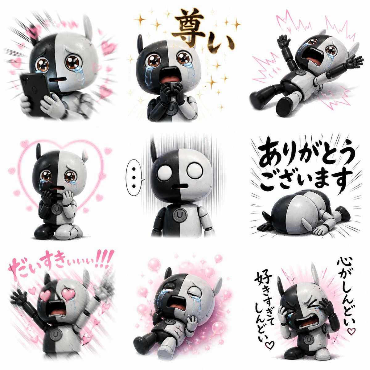 游戏影视 GPT Image 2 提示词：Fan Reaction Sticker Set