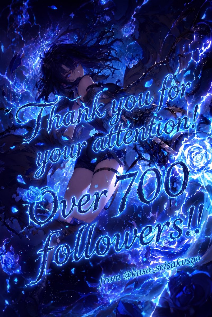 游戏影视 GPT Image 2 提示词：Electric Blue 700 Followers Anime Poster