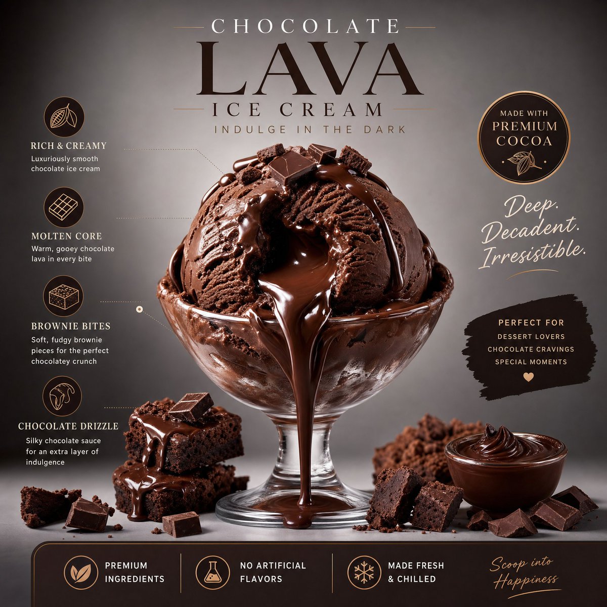 电商广告 GPT Image 2 提示词：Luxury Chocolate Lava Ice Cream Ad