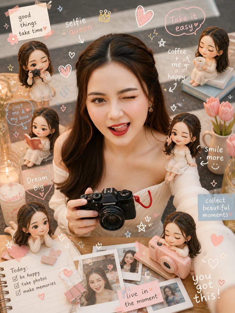 人像修图 GPT Image 2 提示词：Cozy Scrapbook Photo Transformation