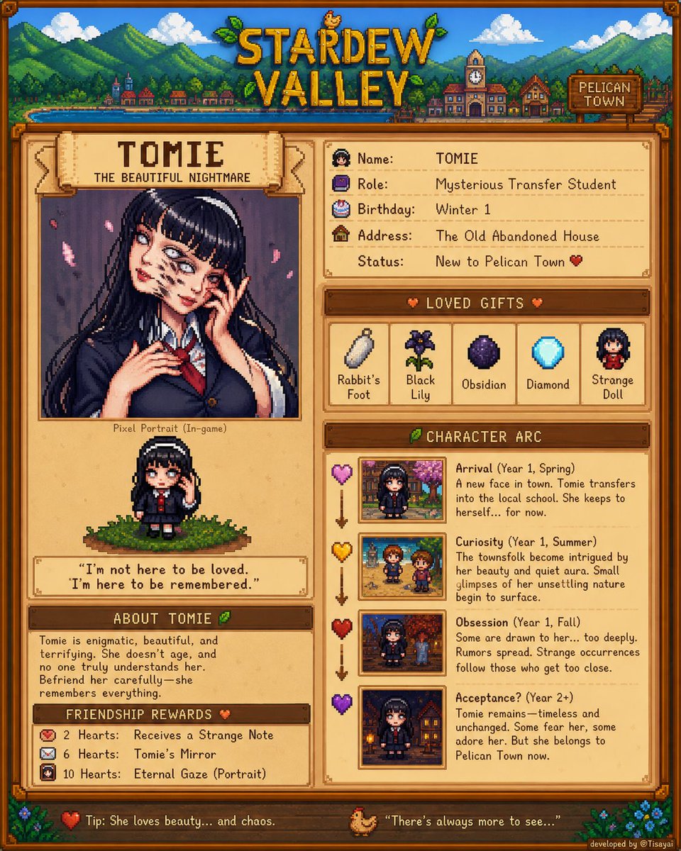 游戏影视 GPT Image 2 提示词：Stardew Valley Character Wiki Poster