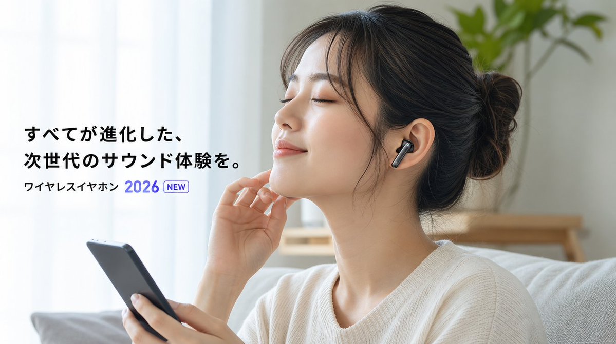 产品设计 GPT Image 2 提示词：Japanese Wireless Earbuds Lifestyle Ad
