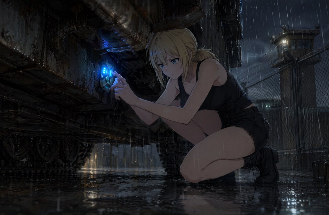 游戏影视 GPT Image 2 提示词：雨中科幻潜入场景