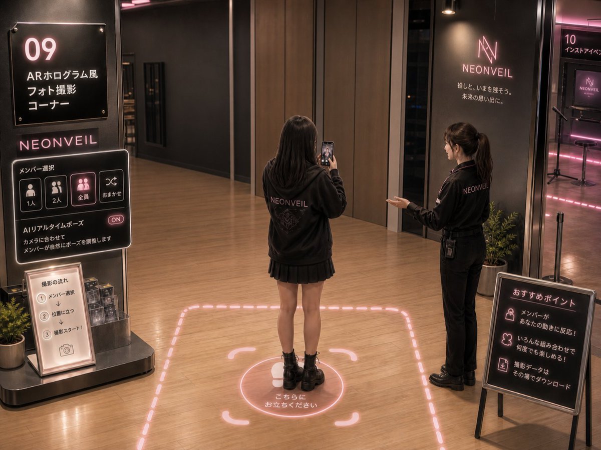游戏影视 GPT Image 2 提示词：NEONVEIL AR 拍照区