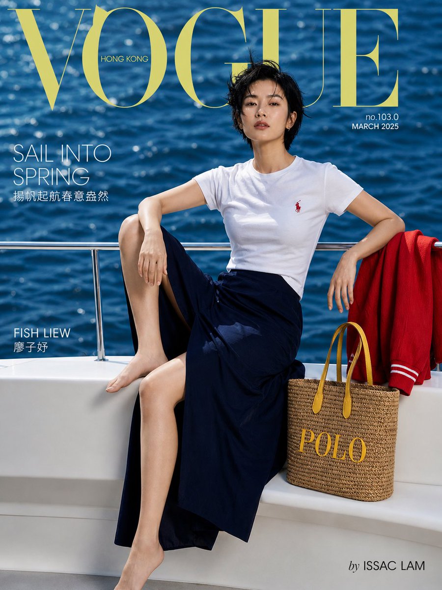人像修图 GPT Image 2 提示词：Vogue Hong Kong 游艇时尚大片