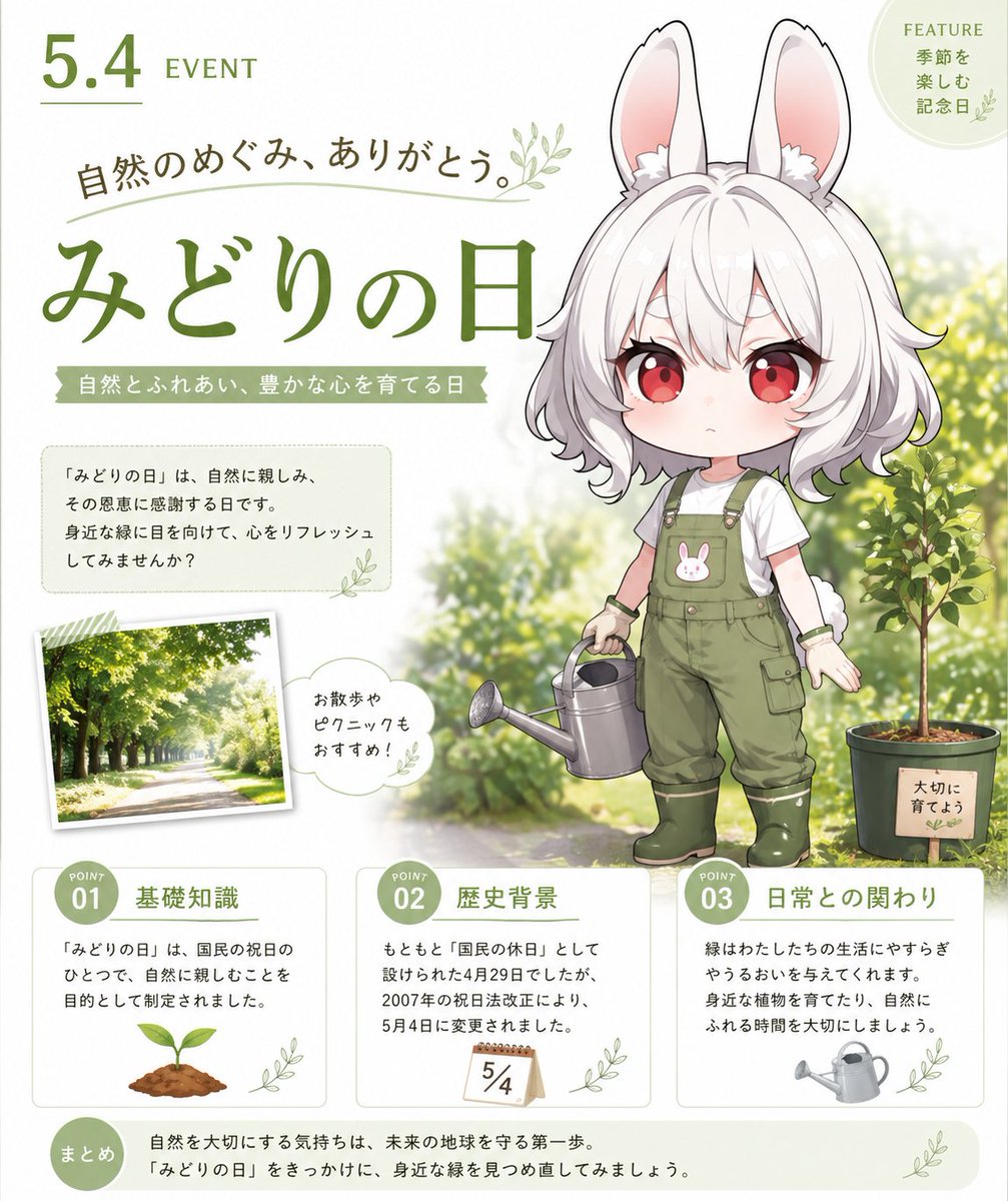 游戏影视 GPT Image 2 提示词：Greenery Day Chibi Infographic