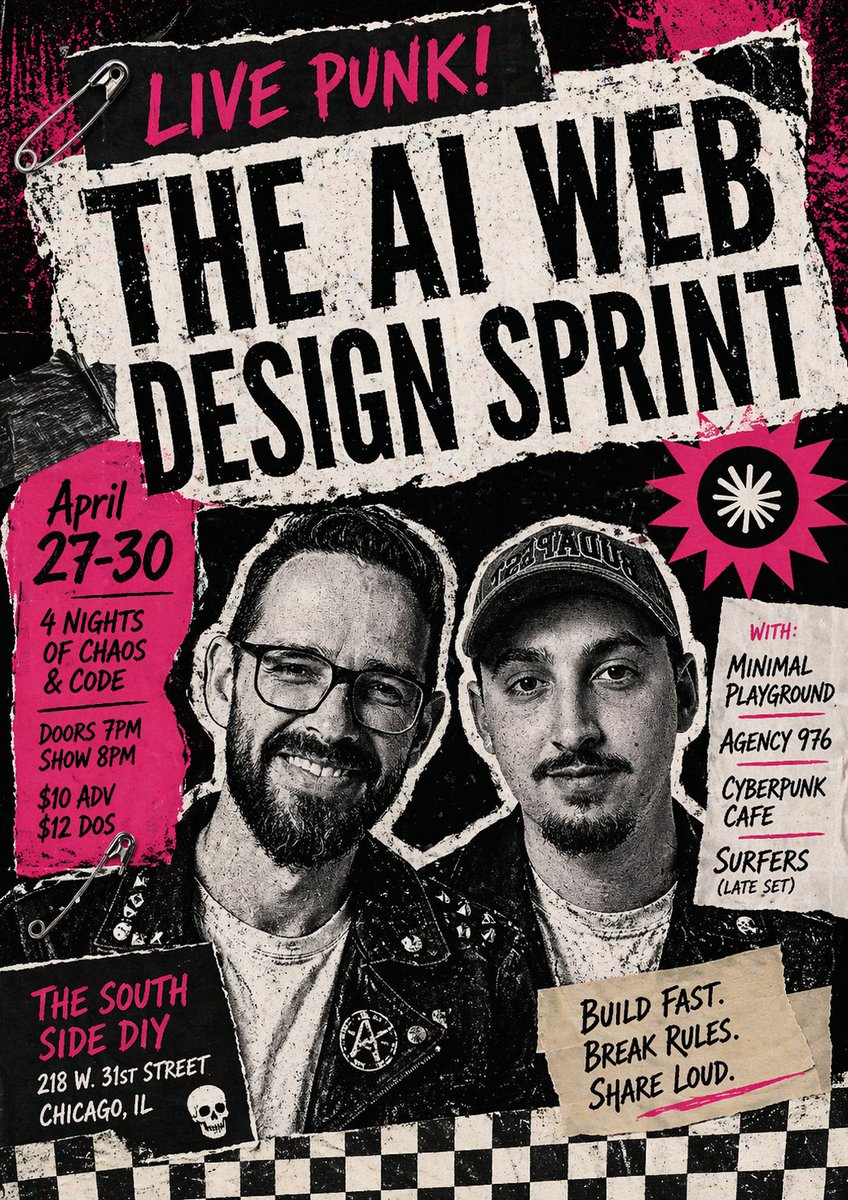 产品视觉 GPT Image 2 提示词：Punk AI Sprint Flyer