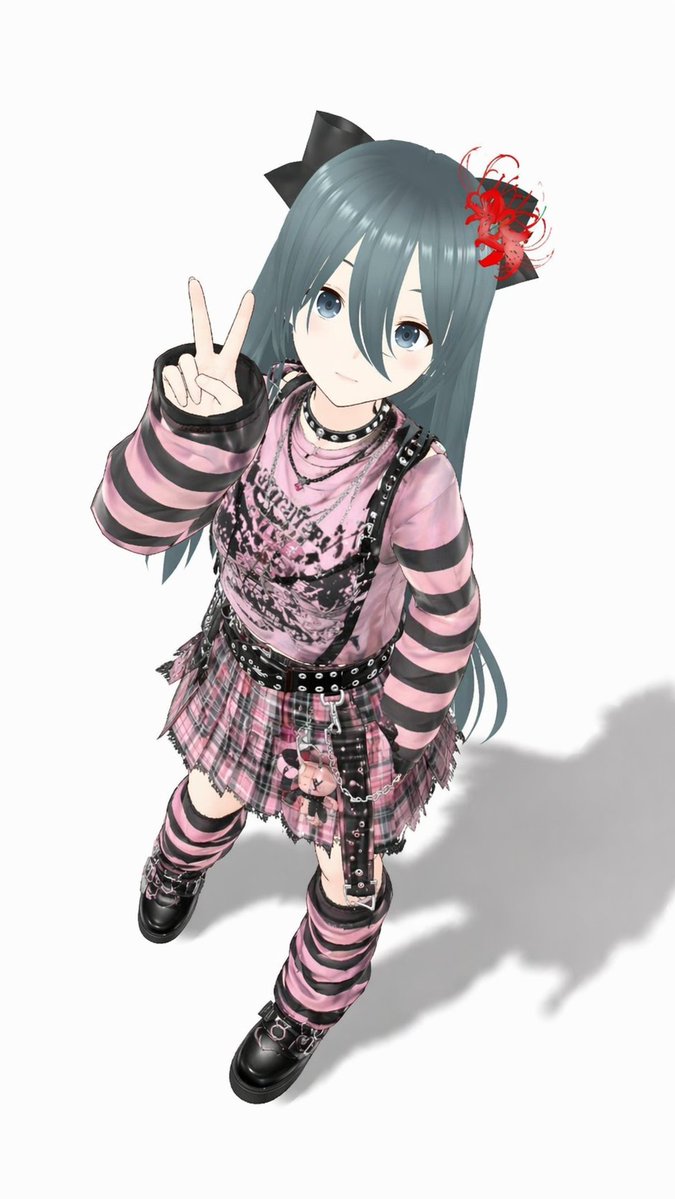 界面稿 GPT Image 2 提示词：Punk Pink Anime Girl Full-Body Render