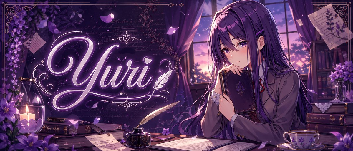 界面稿 GPT Image 2 提示词：Purple Anime Yuri Banner