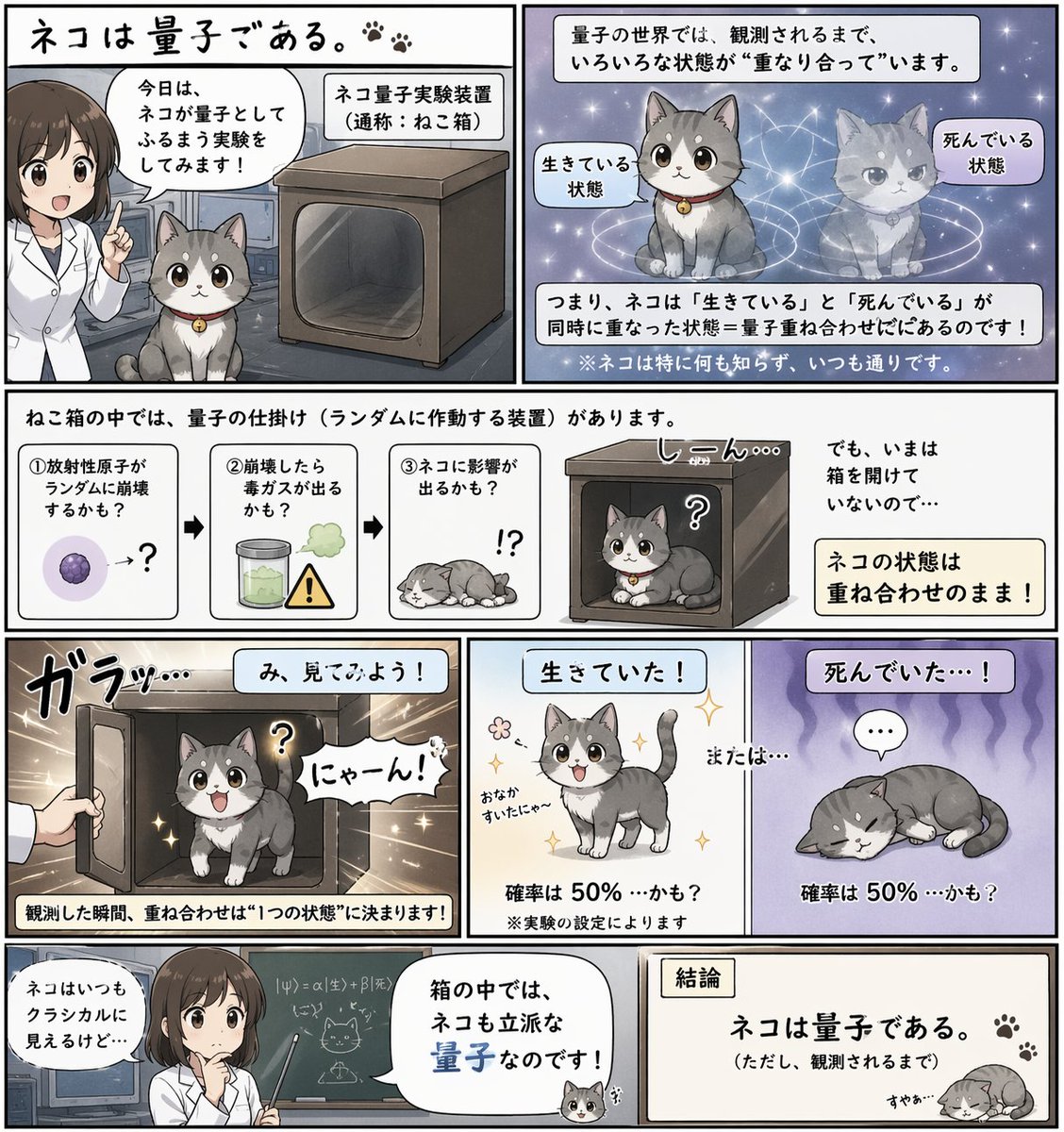 故事绘本 GPT Image 2 提示词：Quantum Cat Manga