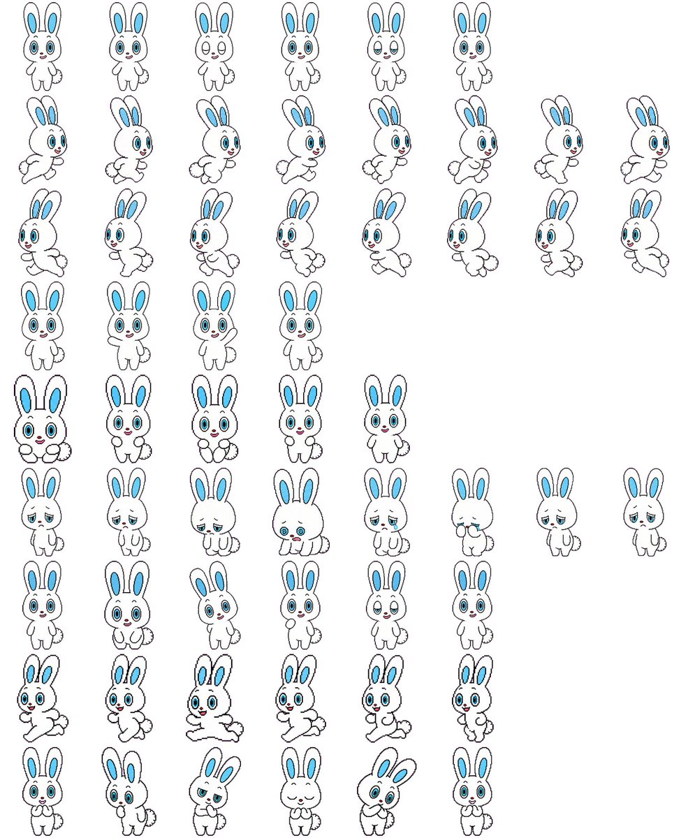 角色设定 GPT Image 2 提示词：Rabbit Character Sprite Sheet