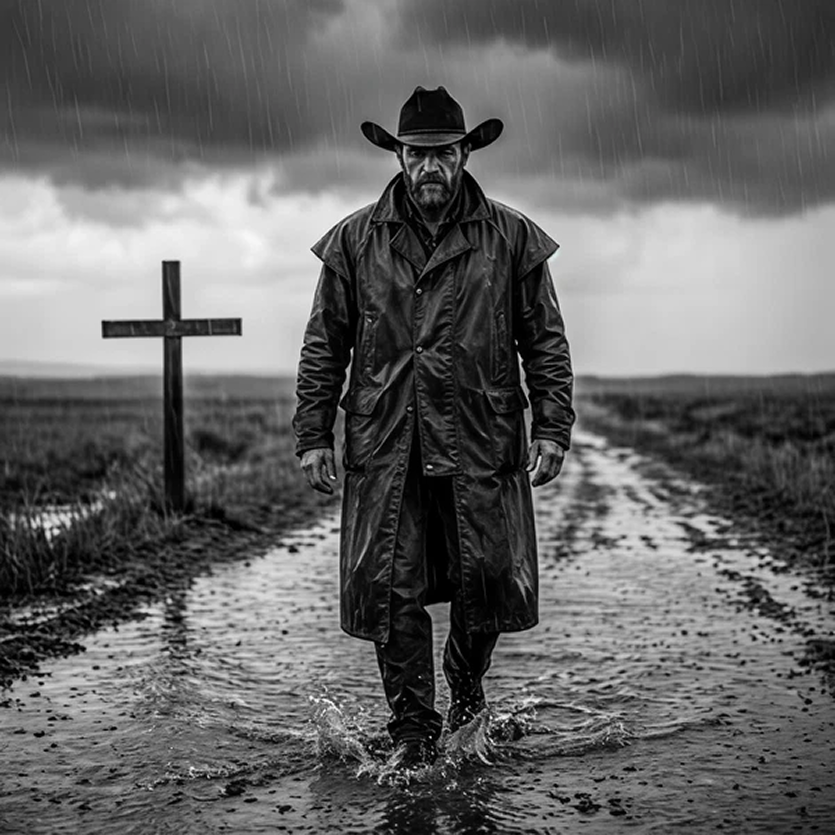 产品视觉 GPT Image 2 提示词：Rain-Soaked Anonymous Cowboy