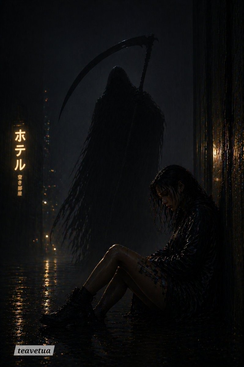 产品视觉 GPT Image 2 提示词：Rainy Alley Grim Reaper Horror Scene