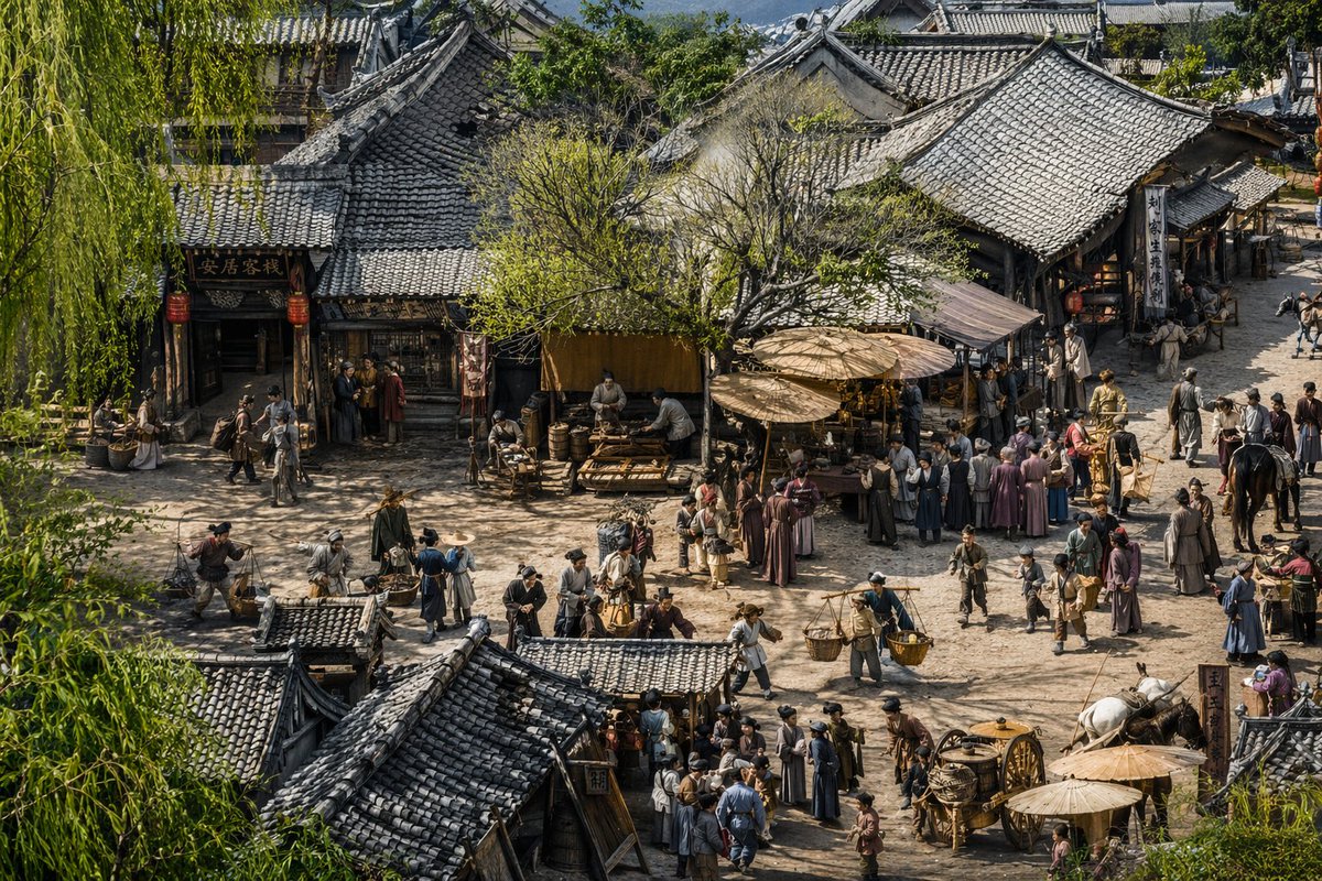 产品视觉 GPT Image 2 提示词：Realistic Ancient Chinese Street Scene