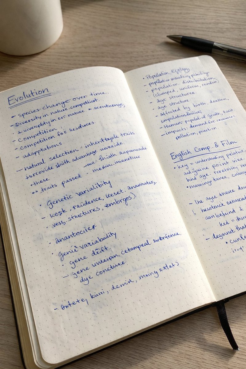 教育图解 GPT Image 2 提示词：Realistic Handwritten Study Notes