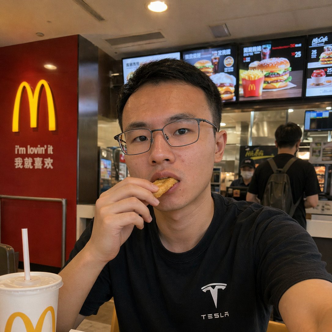角色设定 GPT Image 2 提示词：Realistic McDonald's Selfie Portrait