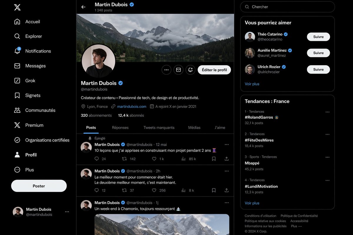 产品视觉 GPT Image 2 提示词：Realistic X Profile Page Mockup