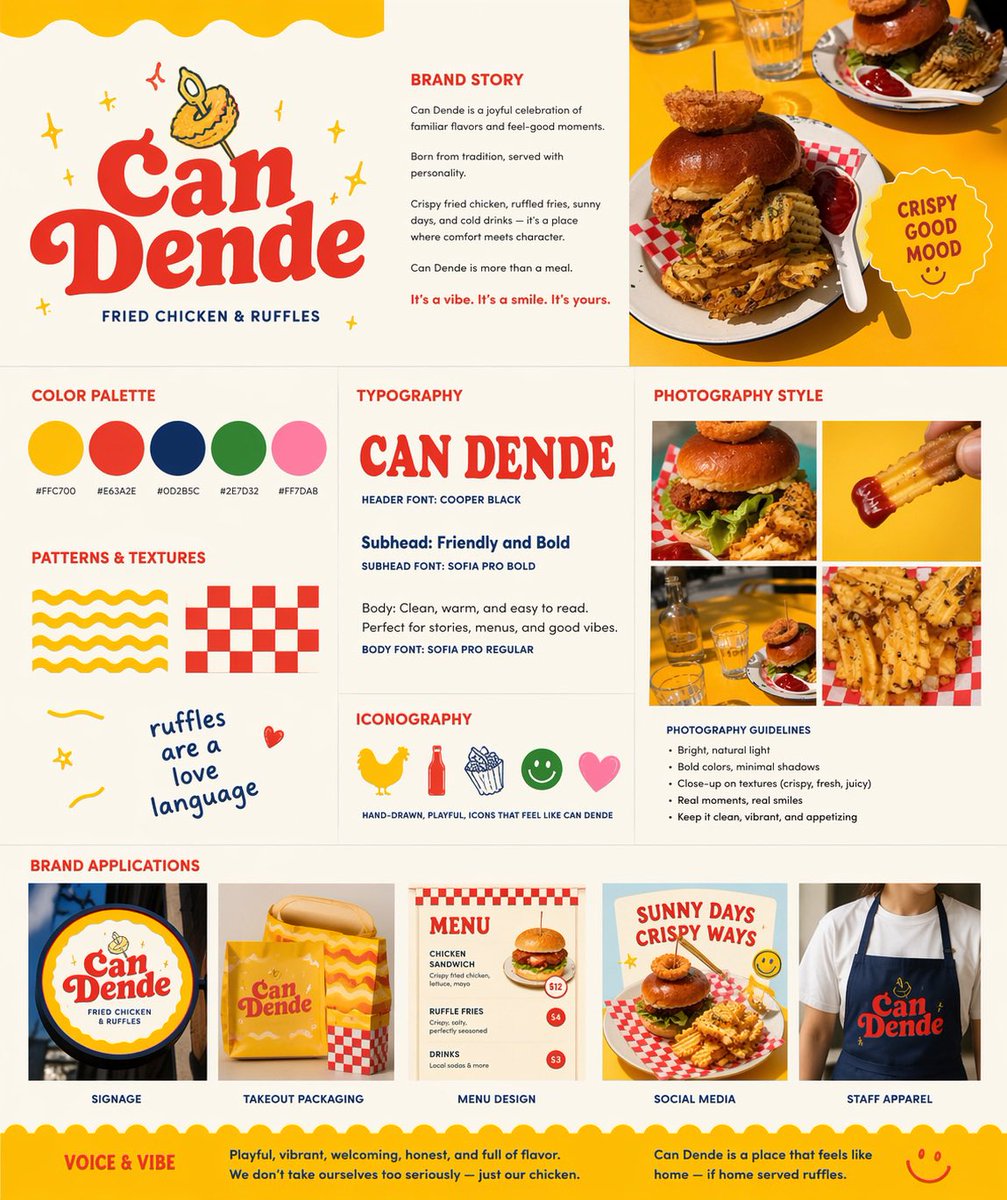 产品视觉 GPT Image 2 提示词：Retro Fast-Food Brand Board