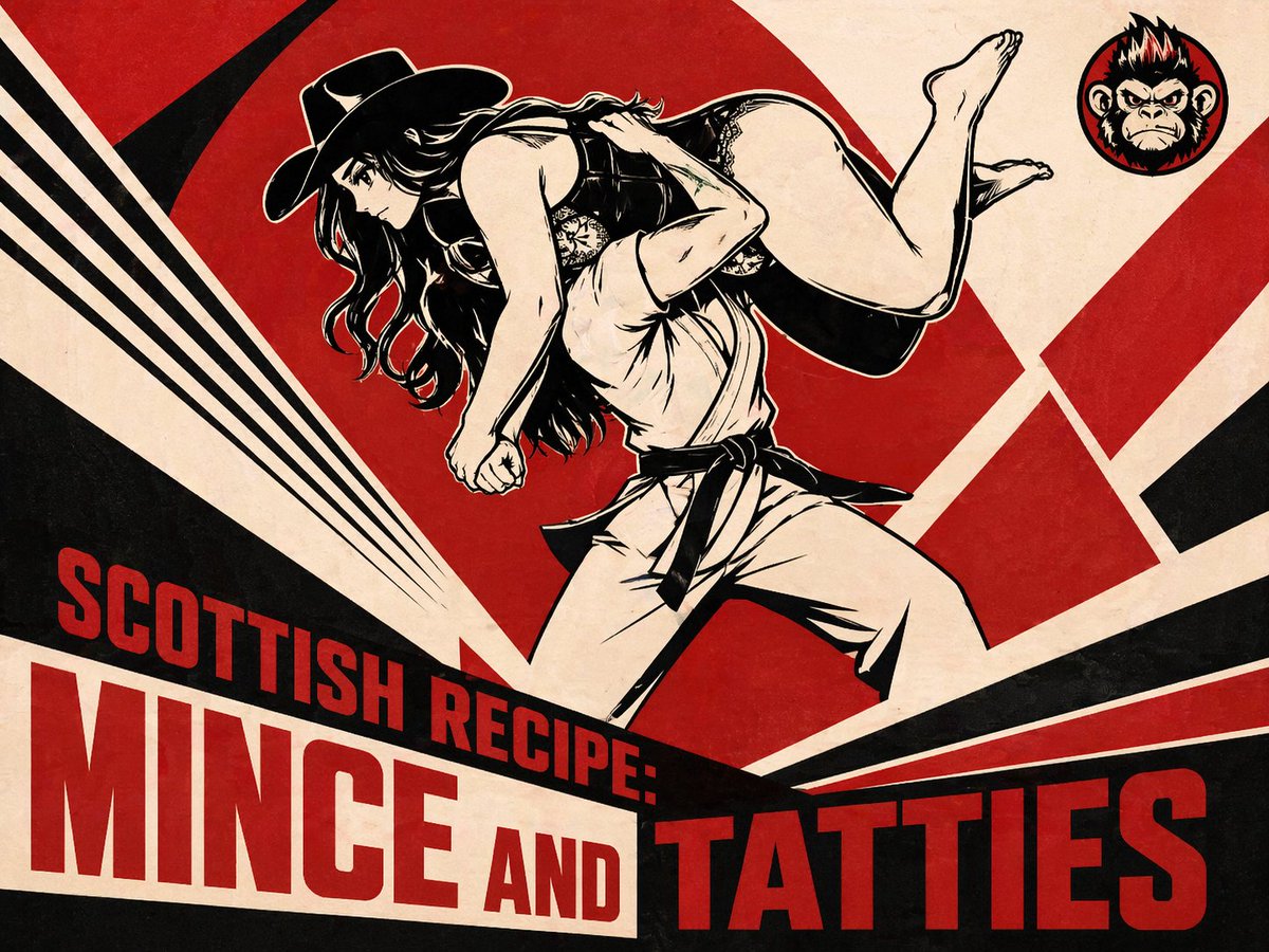 产品视觉 GPT Image 2 提示词：Retro Mince and Tatties Action Poster