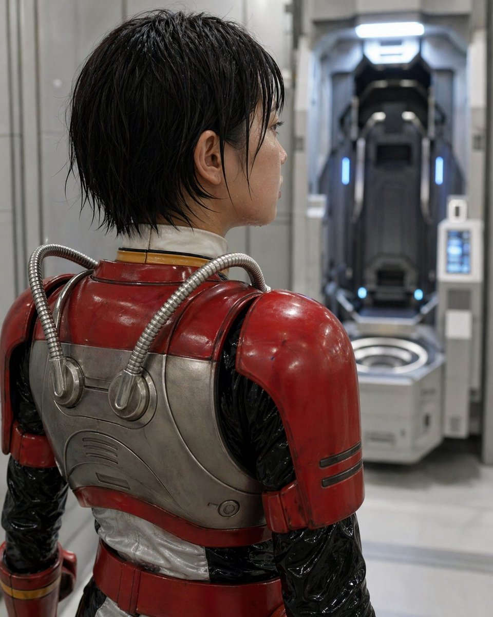 产品视觉 GPT Image 2 提示词：Retro Sci-Fi Armor Back View