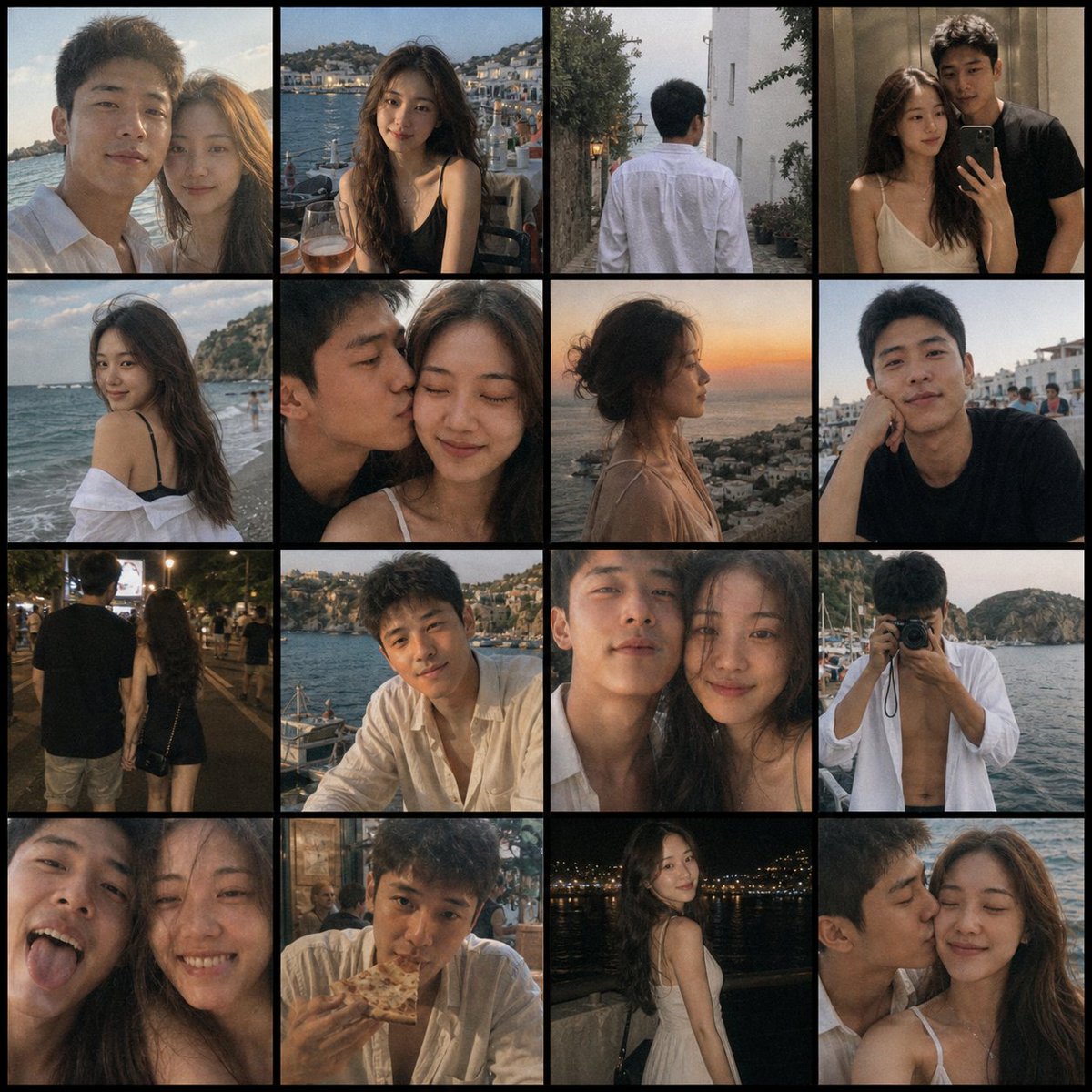 产品视觉 GPT Image 2 提示词：Romantic Couple Travel Album Grid