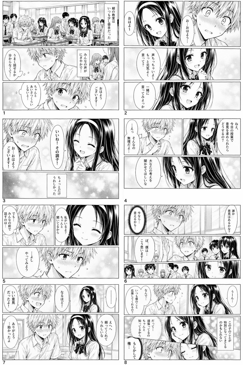 界面稿 GPT Image 2 提示词：Romantic School Manga Page