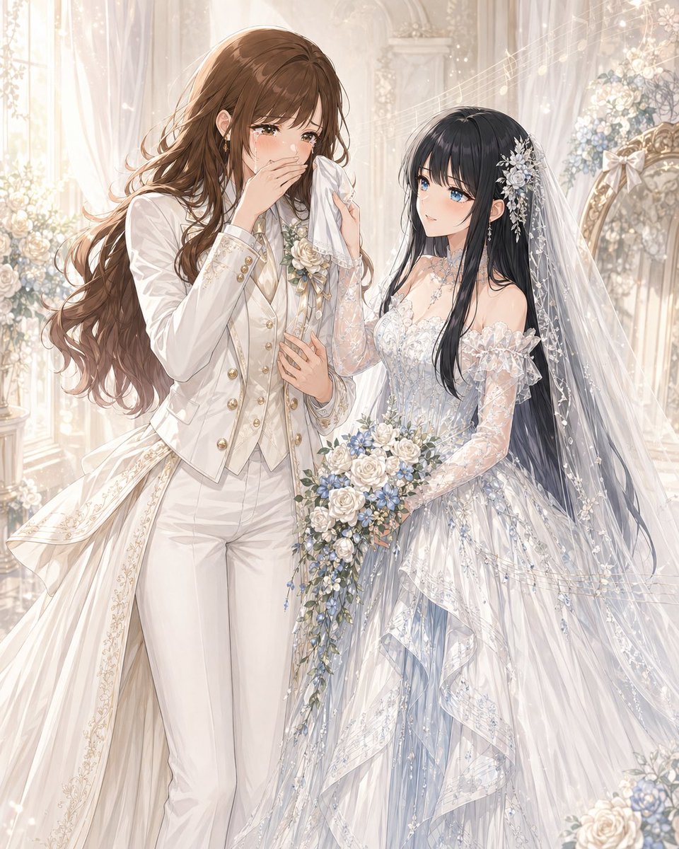 界面稿 GPT Image 2 提示词：Romantic Yuri Wedding Chapel Portrait