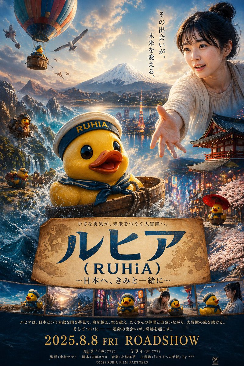 产品视觉 GPT Image 2 提示词：Rubber duck adventure movie poster prompt