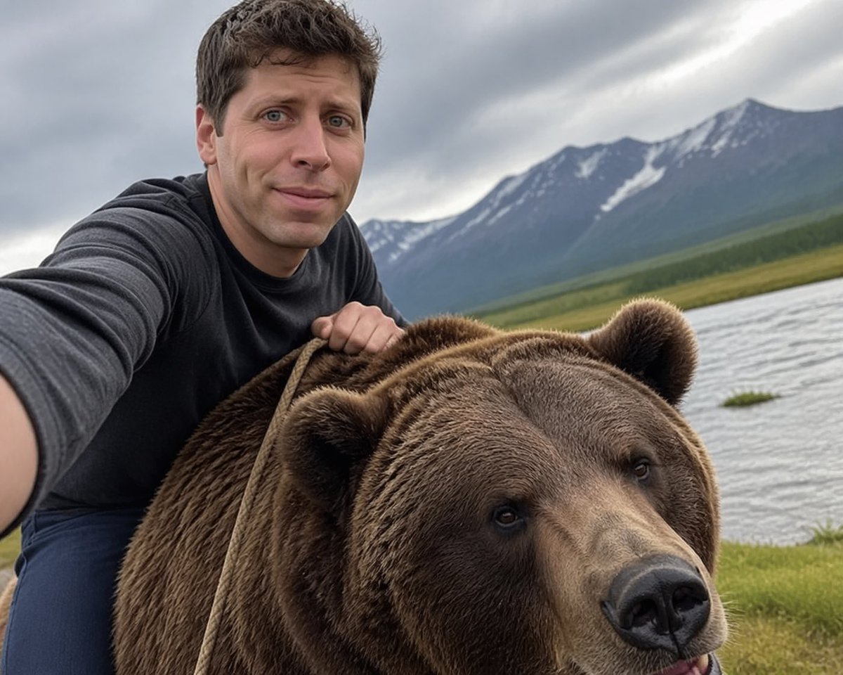 创意灵感 GPT Image 2 提示词：tech founder Riding a Bear