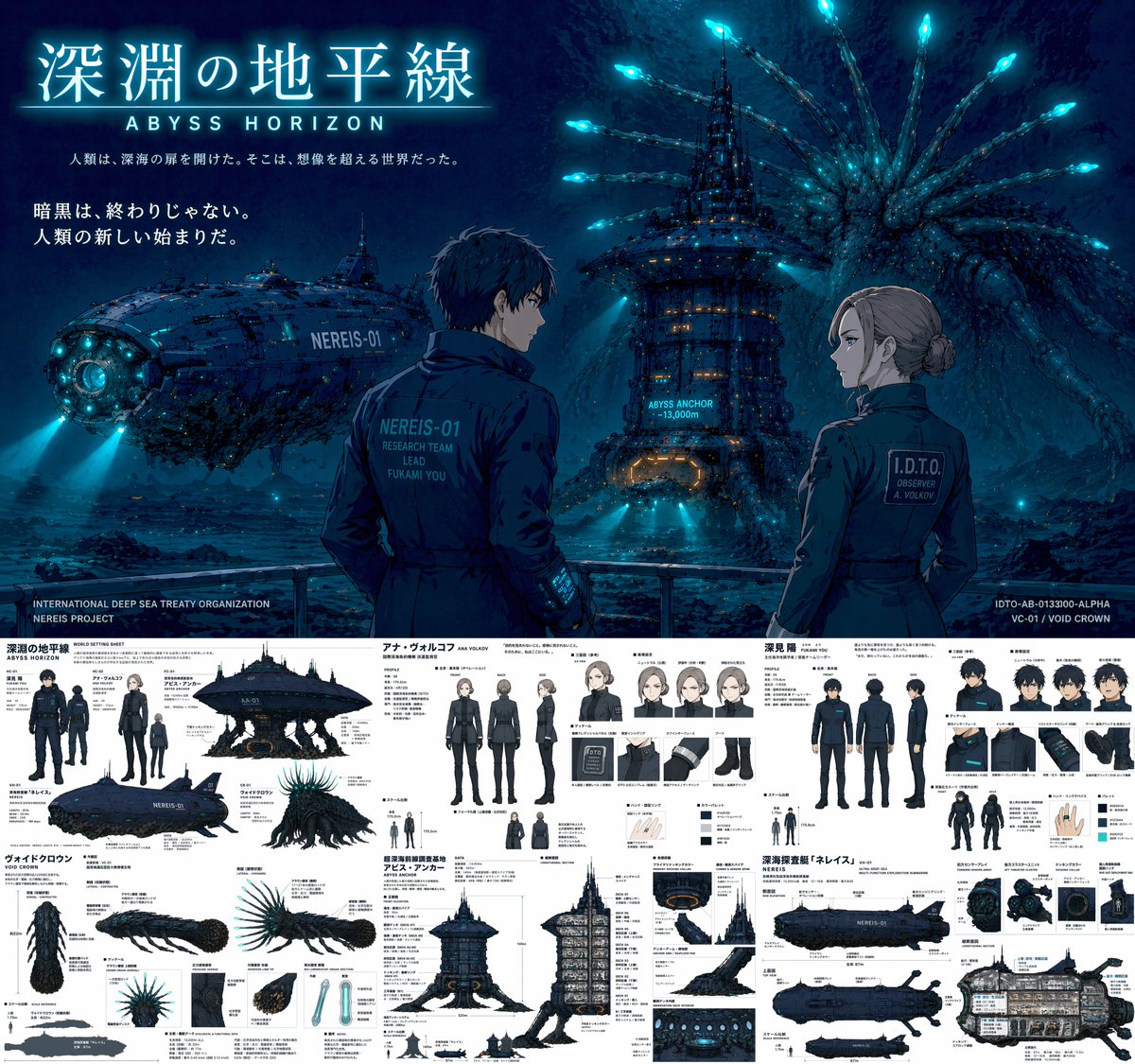 产品视觉 GPT Image 2 提示词：Sci-Fi Deep Sea Concept Art & Reference Sheet