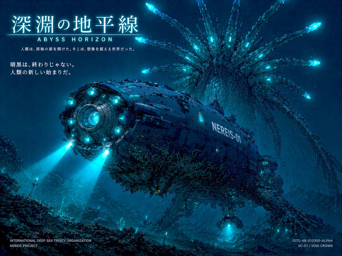 产品视觉 GPT Image 2 提示词：Sci-Fi Deep Sea Submarine Poster