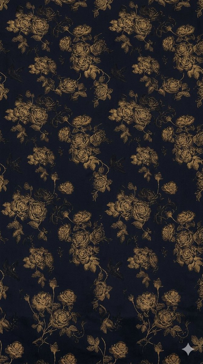 界面稿 GPT Image 2 提示词：Seamless Gold Roses on Navy