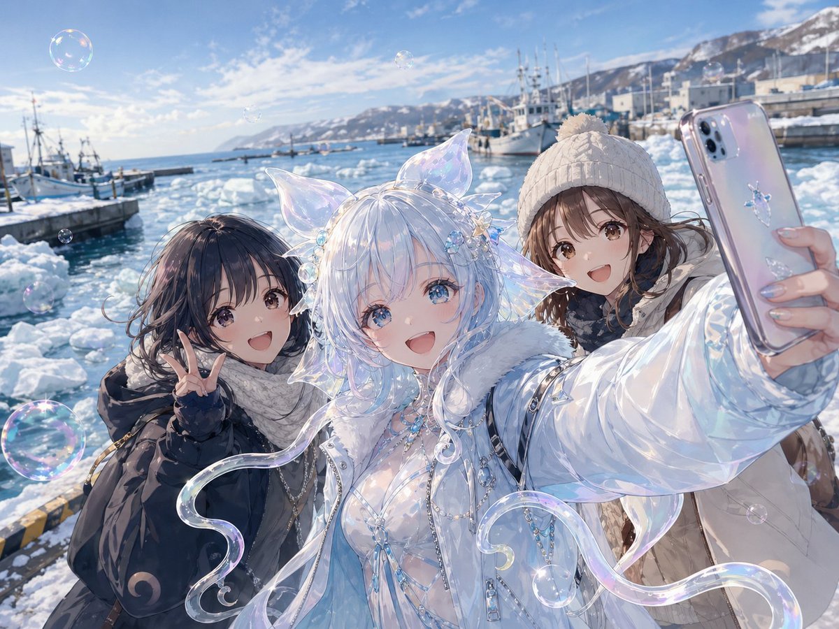 界面稿 GPT Image 2 提示词：Shiretoko Bubble Clione Selfie