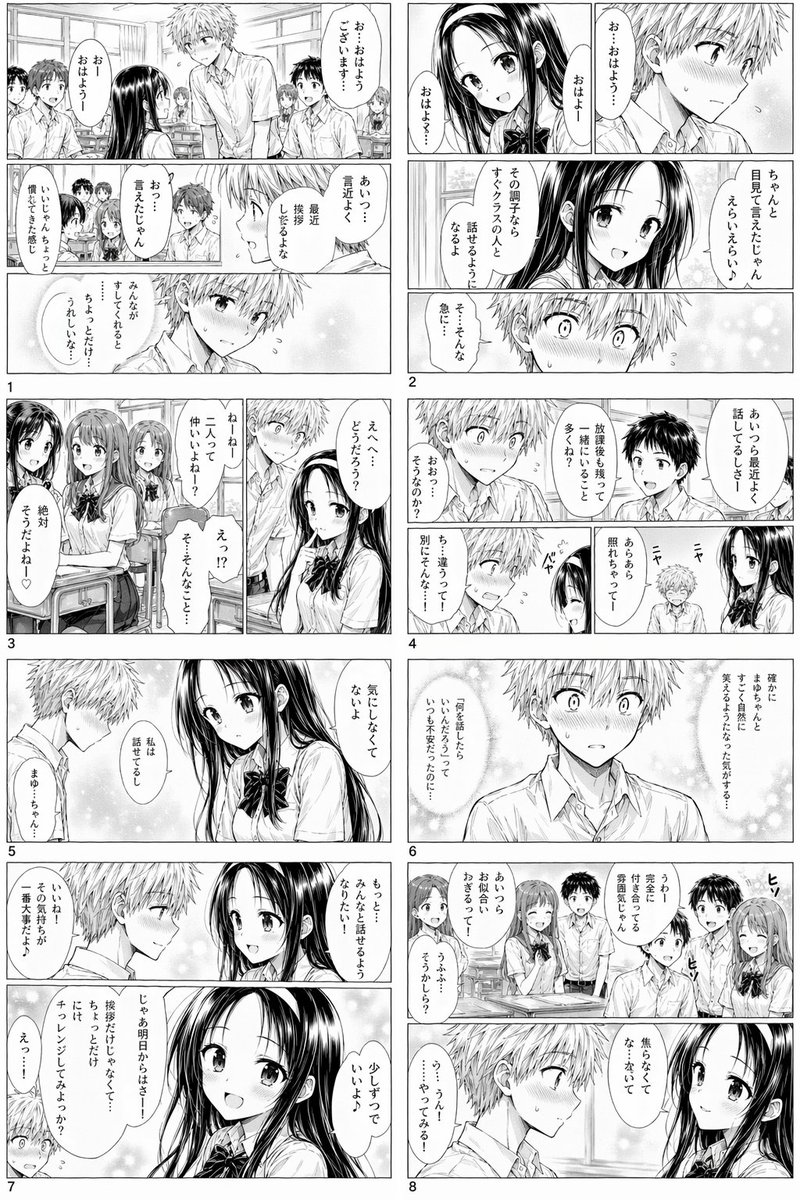 产品视觉 GPT Image 2 提示词：Shy Classroom Romance Manga Page