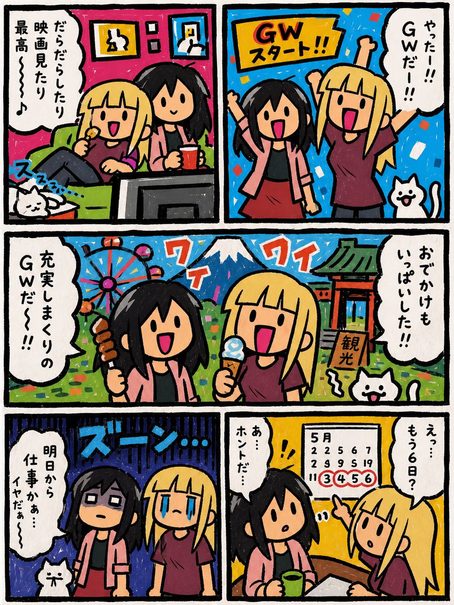 产品视觉 GPT Image 2 提示词：Six-Panel Golden Week Manga Comic