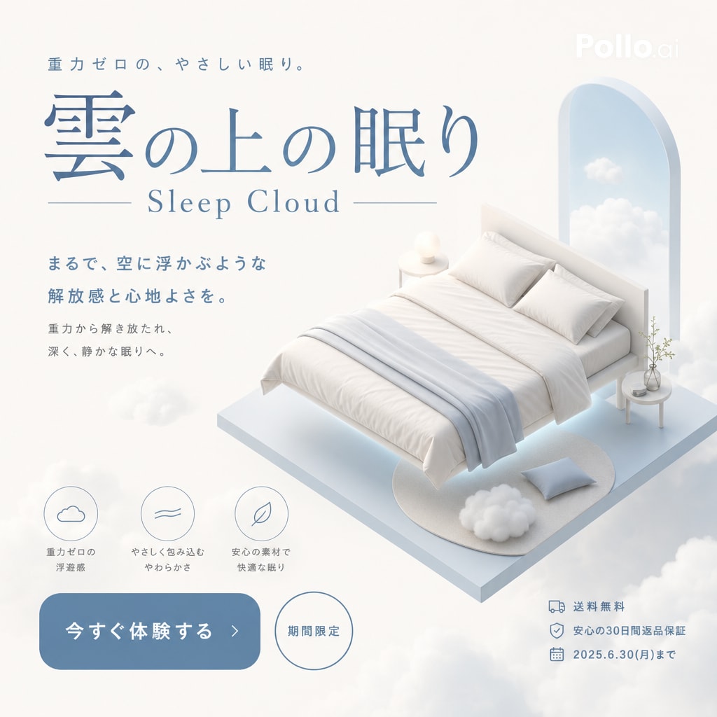 产品视觉 GPT Image 2 提示词：Sleep Cloud Zero-Gravity Bed Poster