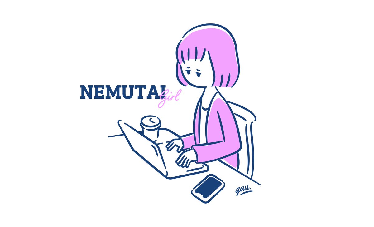 界面稿 GPT Image 2 提示词：Sleepy Girl at Laptop Illustration