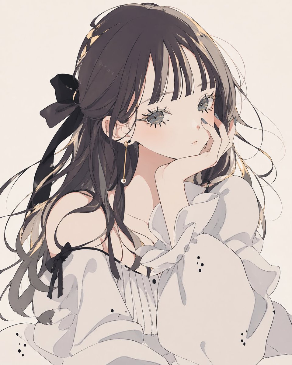 界面稿 GPT Image 2 提示词：Soft Monochrome Anime Girl Portrait