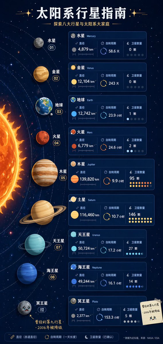 产品视觉 GPT Image 2 提示词：Solar System Infographic Poster