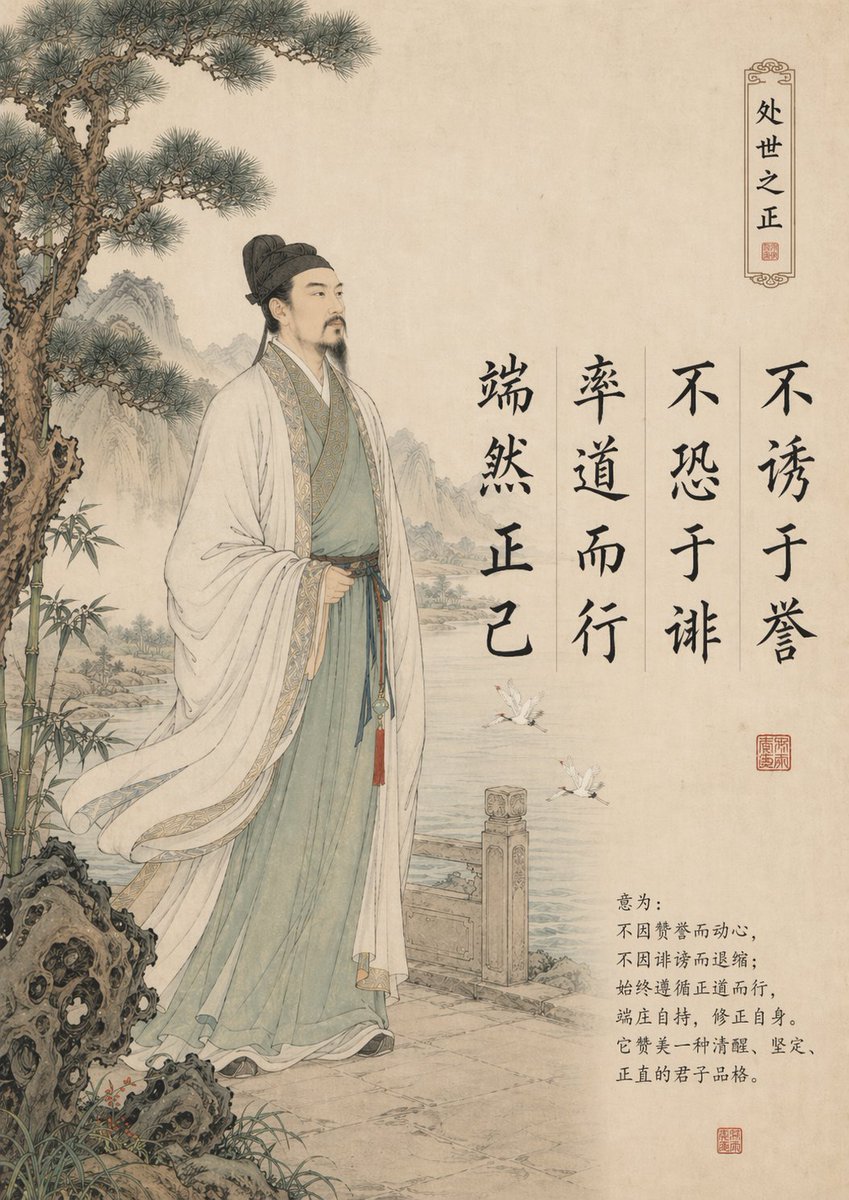 创意灵感 GPT Image 2 提示词：Traditional Chinese Gongbi Art with Quote