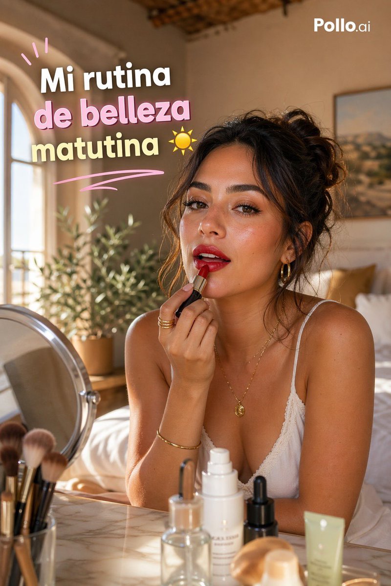 产品视觉 GPT Image 2 提示词：Spanish GRWM Morning Beauty Thumbnail