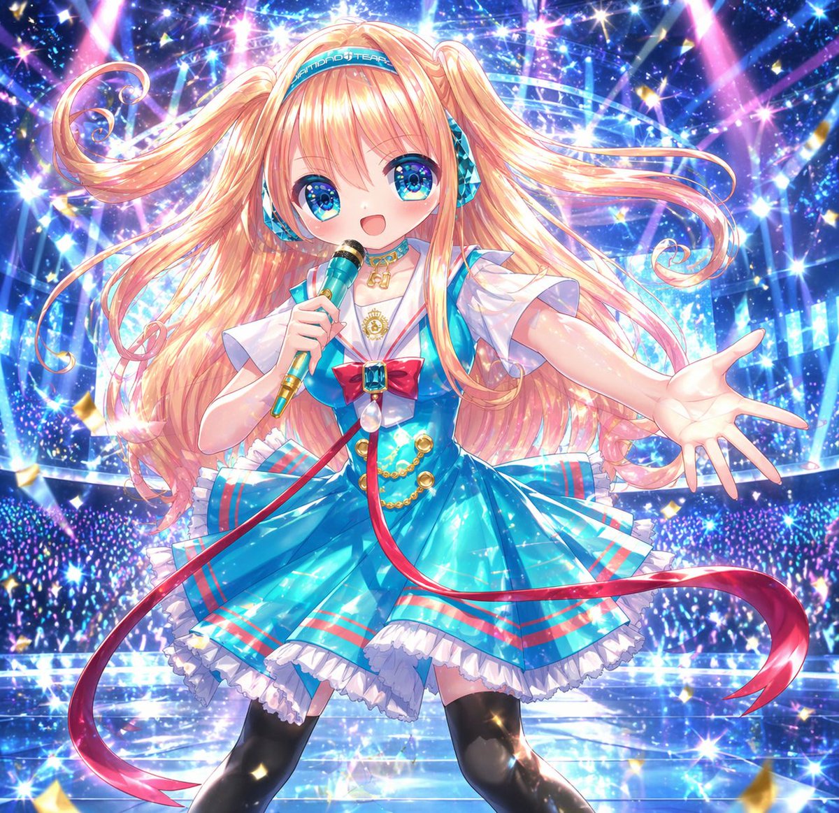 产品视觉 GPT Image 2 提示词：Sparkling Anime Idol Concert Portrait