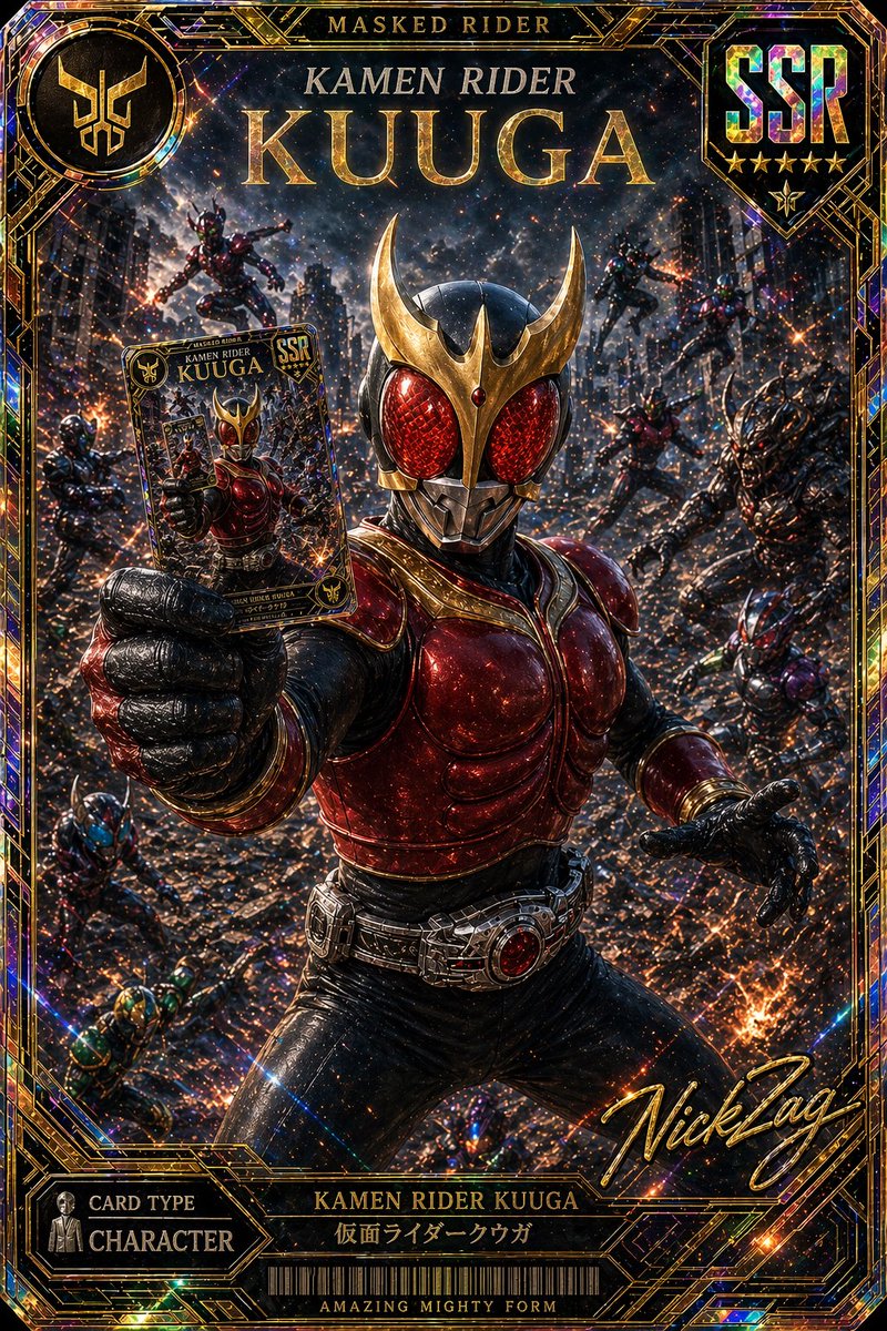 产品视觉 GPT Image 2 提示词：SSR Kamen Rider Kuuga Card