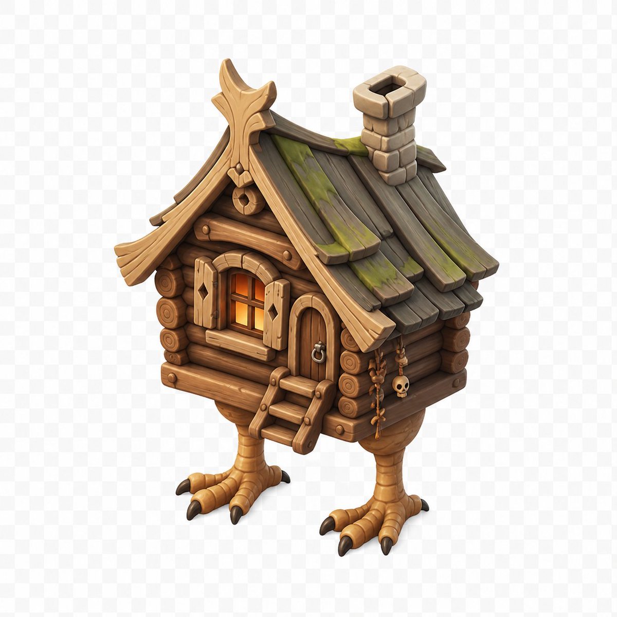 界面稿 GPT Image 2 提示词：Stylized Baba Yaga Hut