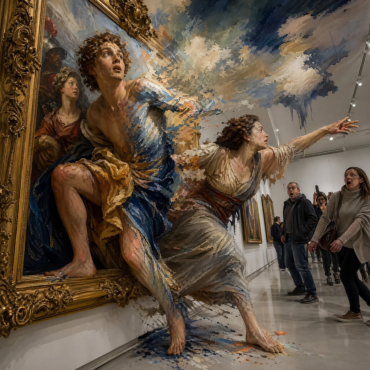 创意灵感 GPT Image 2 提示词：Surreal Baroque Painting Reality Fracture