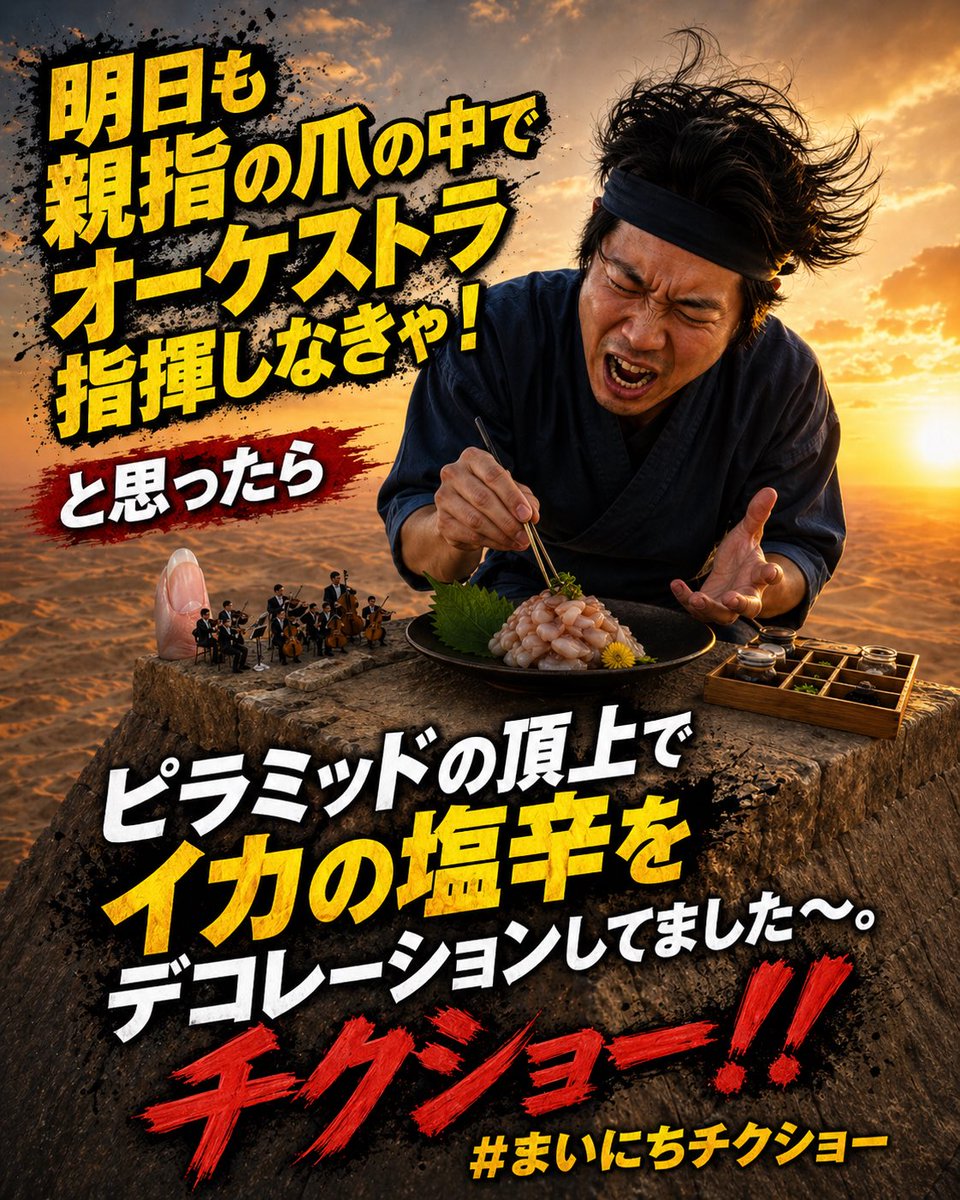 产品视觉 GPT Image 2 提示词：Surreal Japanese Meme Thumbnail at Pyramid