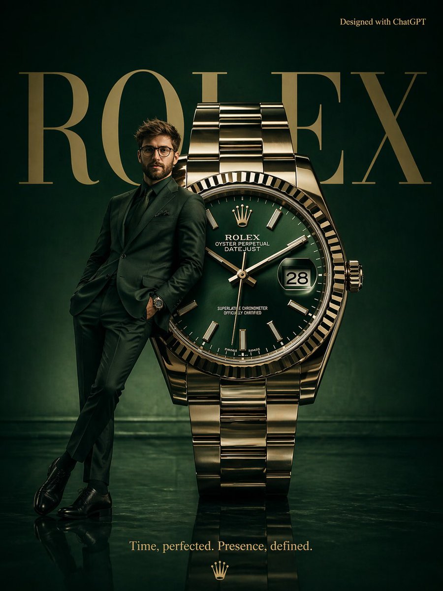 产品视觉 GPT Image 2 提示词：Surrealist Rolex Advertisement Poster