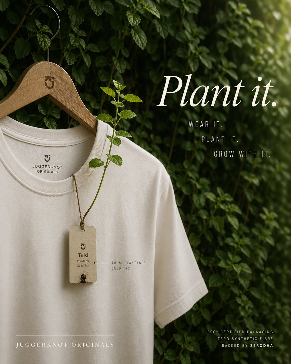 产品视觉 GPT Image 2 提示词：Sustainable T-Shirt Plantable Tag Ad