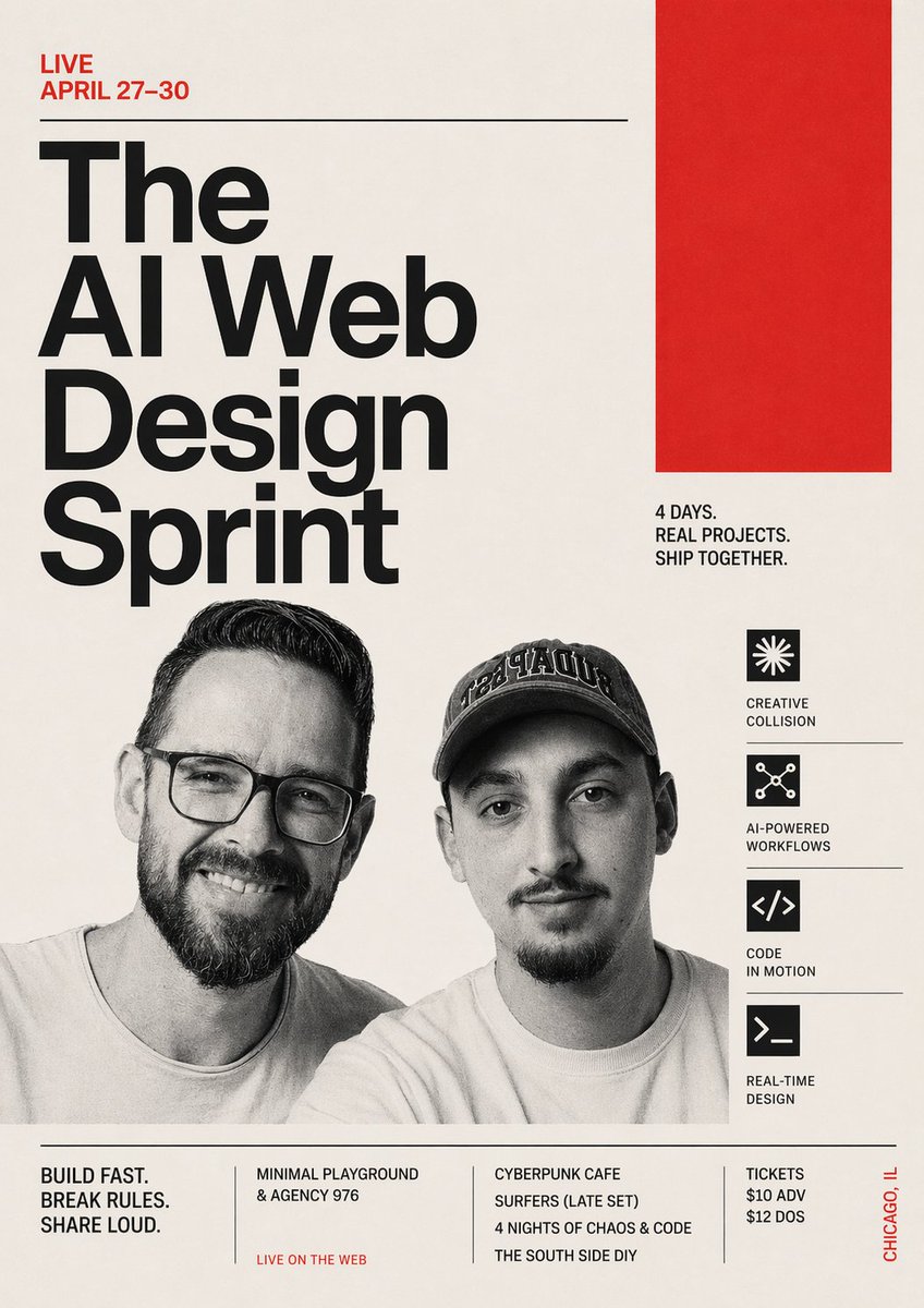 产品视觉 GPT Image 2 提示词：Swiss Poster for AI Web Design Sprint